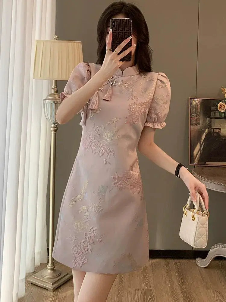 Elegant Chinese Cheongsam Dress Summer Chic With Charm