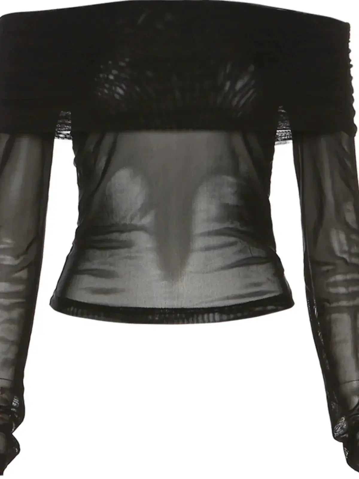 Weird Puss Stitched Mesh Top Autumn Street Style 2023
