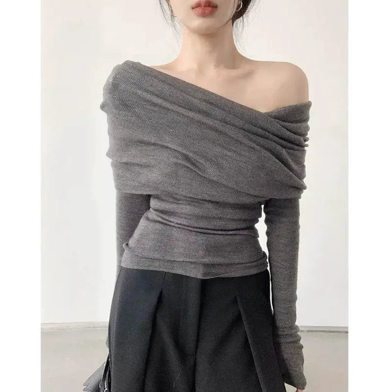 Off Shoulder Autumn Sweater Chic Womens Fashion Statement
