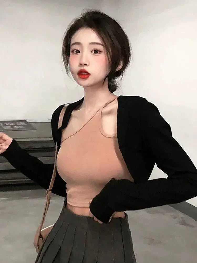 Autumn V-Neck Knitted Cardigan Chic Style For Young Women