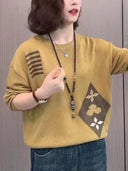 Ethnic Jacquard Sweater Cozy Wool Blend Chic Comfort