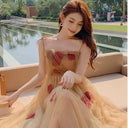 Chic Retro Mesh Beach Dress with Princess Collar Summer Elegance