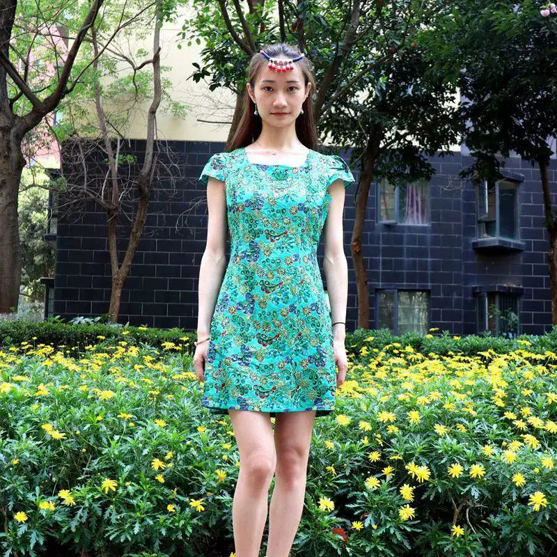 Bohemian Beaded Dress With Thai Embroidery Summer Chic