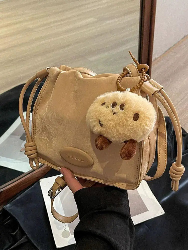 Spring Summer Women's Stylish Korean Crossbody Bucket Bag