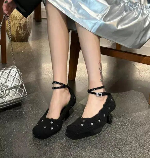 Korean Inspired Ballet Flats With Unique Cross Decoration