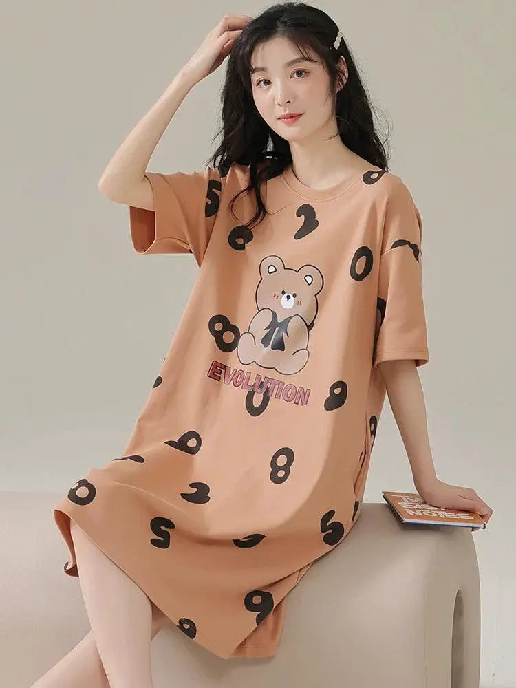Palanduo Nightdress Summer Cotton Sleepwear For Women
