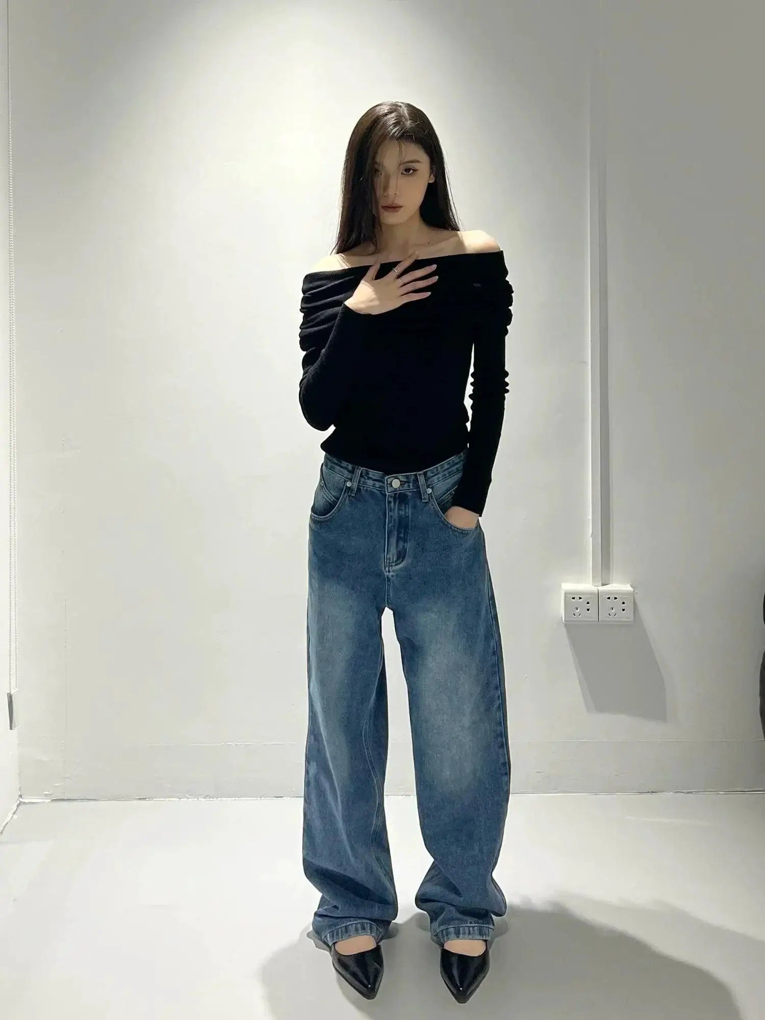 Cozy Chic Slim Off Shoulder Sweater For Autumn Glam