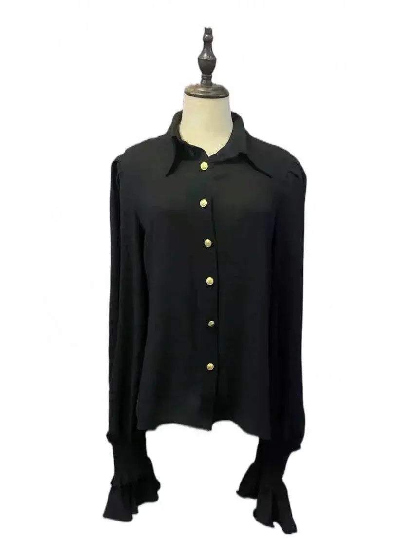 Korean Style Black Shirt Trendy Autumn Fashion Essential