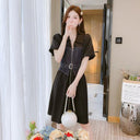 Vintage Denim Dress Retro Waist Slimming Style Icon