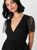 Export Single Lu's Dark Pattern V Neck Swing Dress Gown