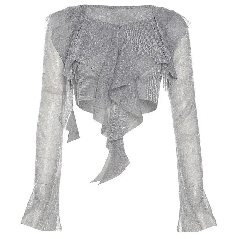 French Ruffles Patchwork T Shirt Trendy Urban Streetwear