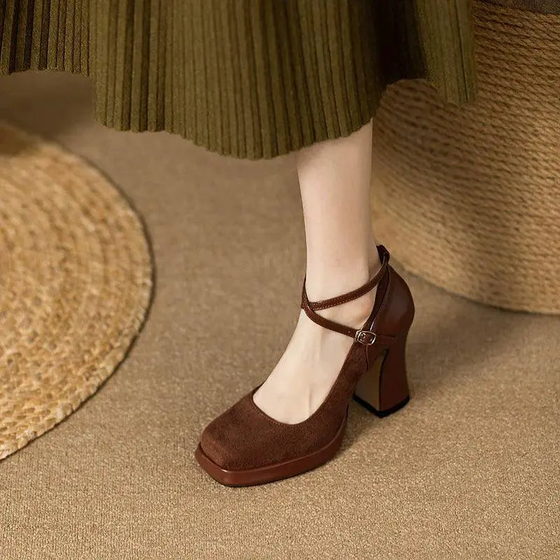 Mary Jane French Retro High Heels For Stylish Women Footwear