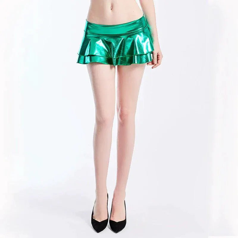 Night Out Shimmer Gold Silver Miniskirt For Dazzling Style