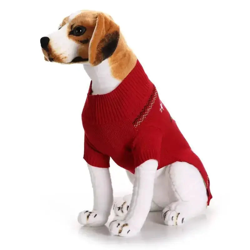 Christmas Dog Sweater Red Nose Deer Pet Clothes For Dogs
