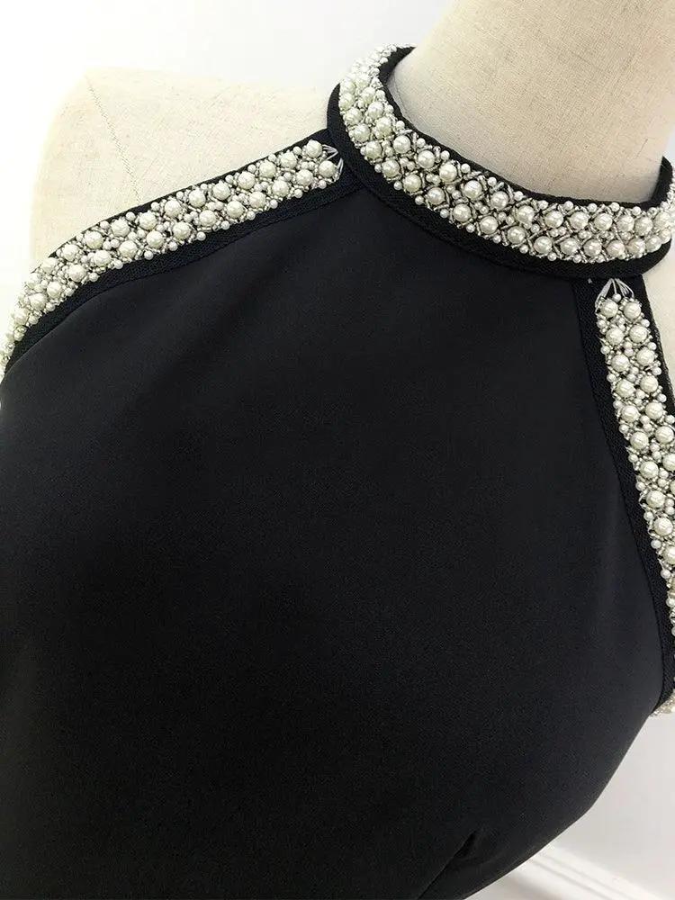 Black Halter Dress For Millennials Elegant Style Dress