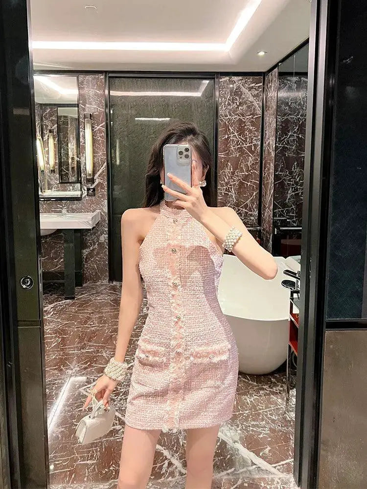 Pure Desire Wind Halter Dress Seductive Chic Autumn Fashion