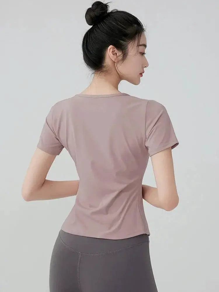 Stretchy Yoga T Shirt Fitness Top For Active Women