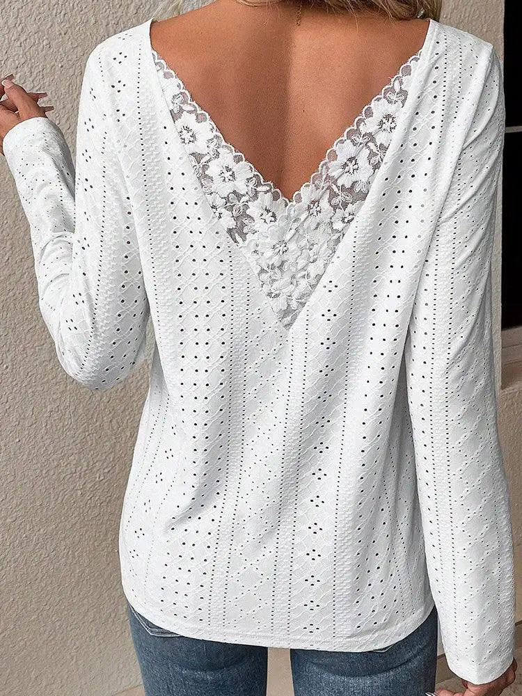 Thin Texture Fashion Pullover Long Sleeves T Shirt For Women