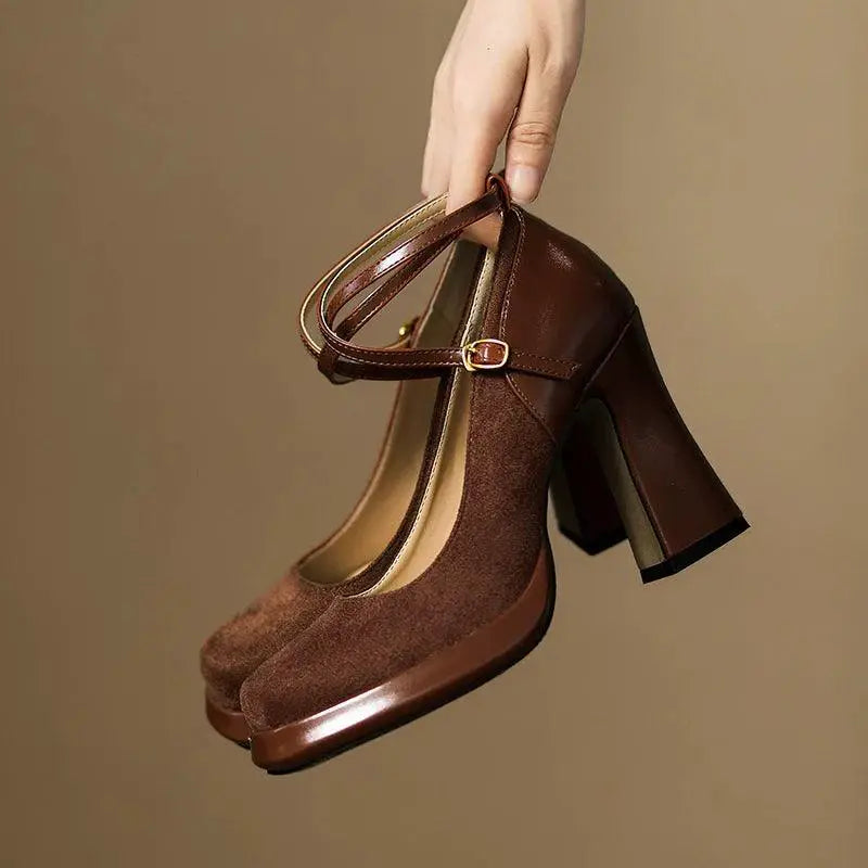 Mary Jane French Retro High Heels For Stylish Women Footwear