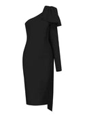 Orange One-Shoulder Bandage Dress Sophisticated Winter Statement