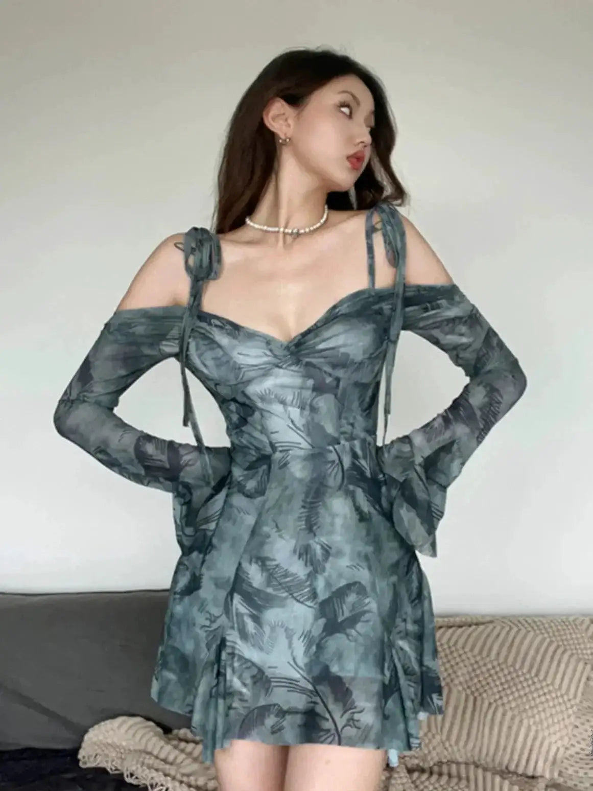 Weird Puss Retro Off Shoulder Dress Bold Summer Style