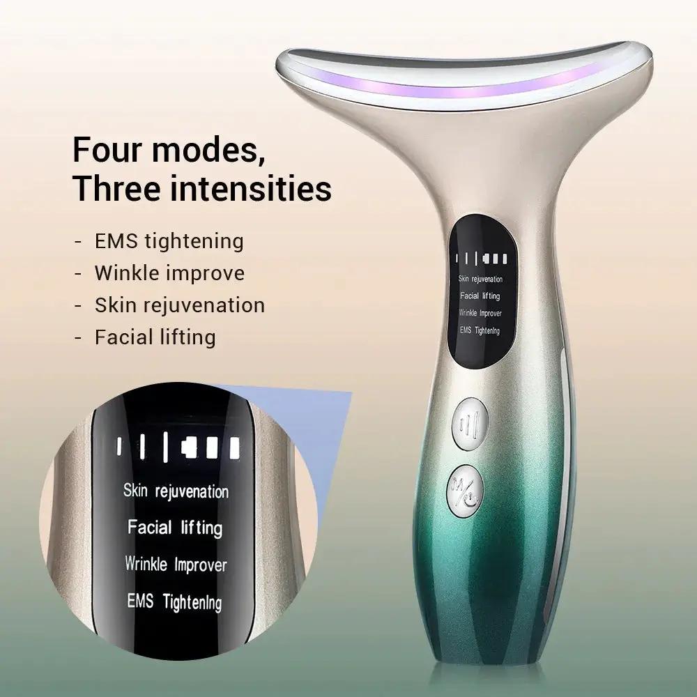110V EMS Micro Current Neck Massager for Skin Rejuvenation - OurLum.com