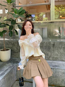 Fairy Collarbone Chic Top Effortless Elegance Blouse