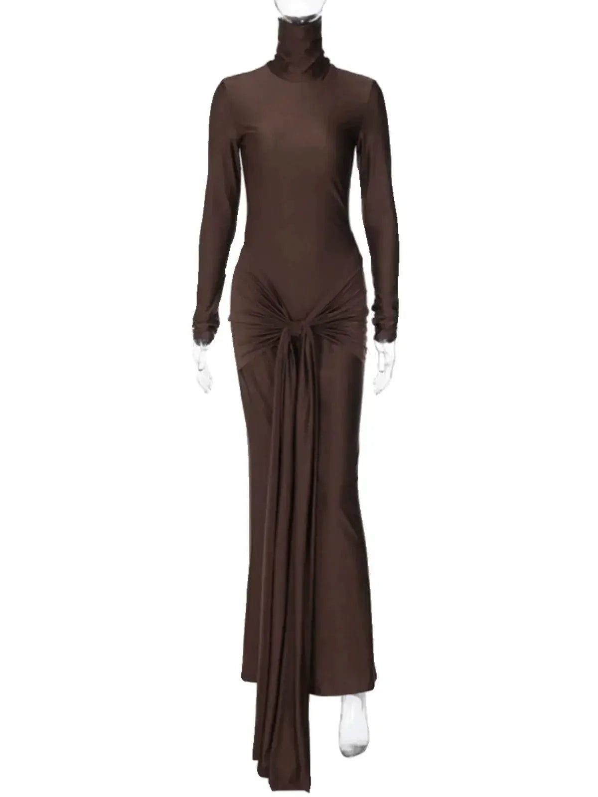 Desire Style Lace Up Turtleneck Dress Chic Autumn Fashion