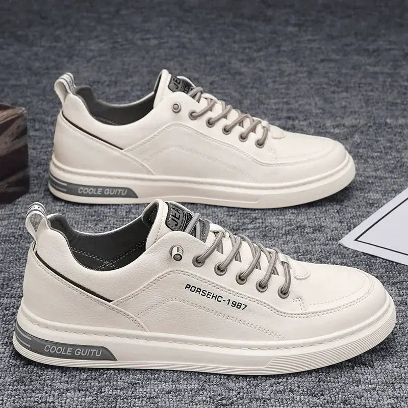 White Autumn Casual Flats For Men Comfortable Everyday Wear
