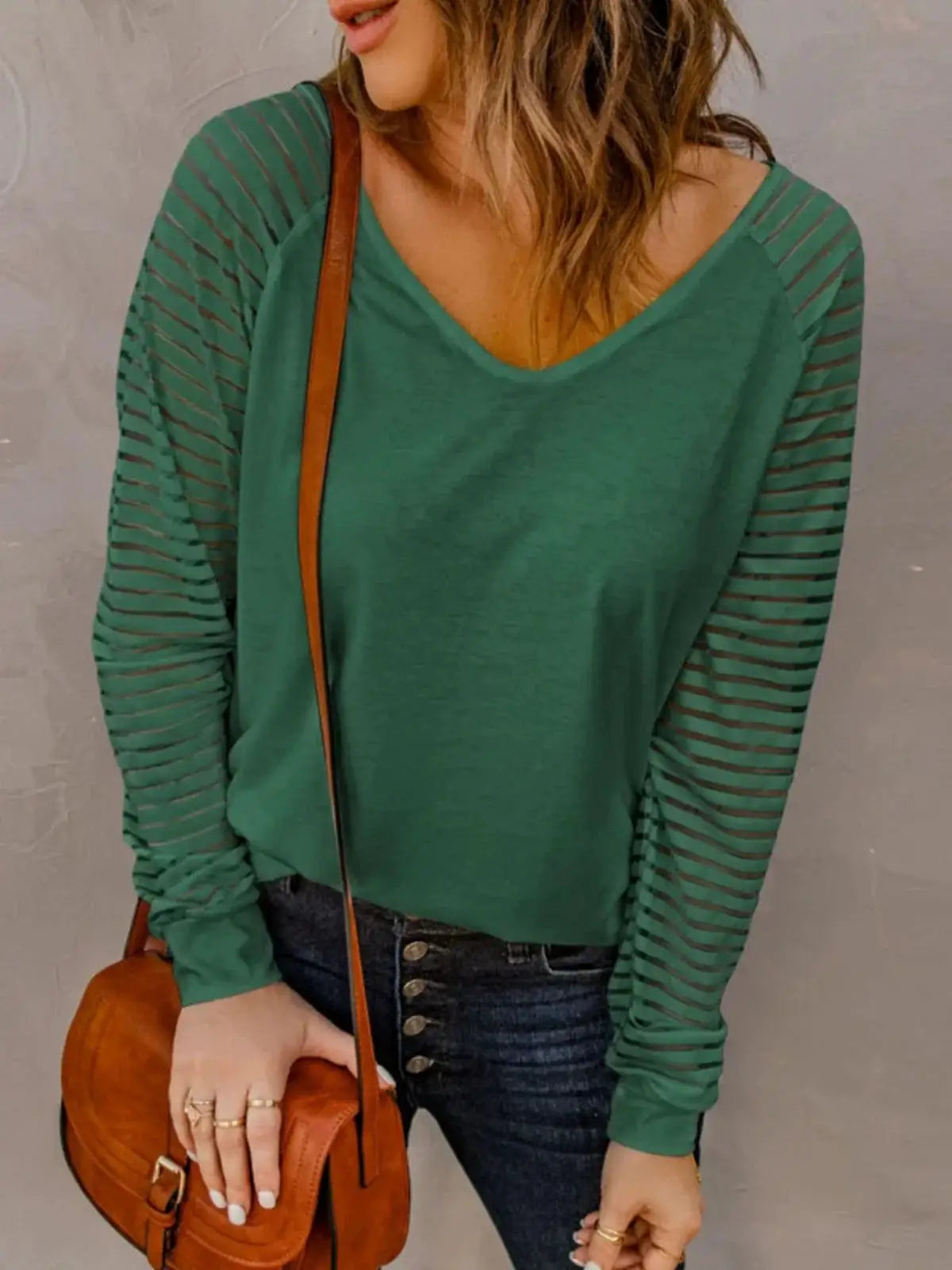 Fall Winter Cut Out Long Sleeve Top European American Style