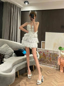 Flattering Feather Dress for Women Party