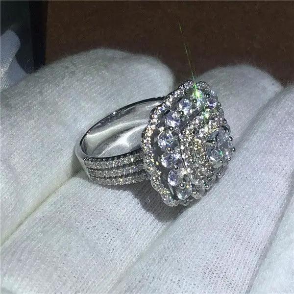 Enchanting Pink Crystal Princess Party Ring Sterling Silver