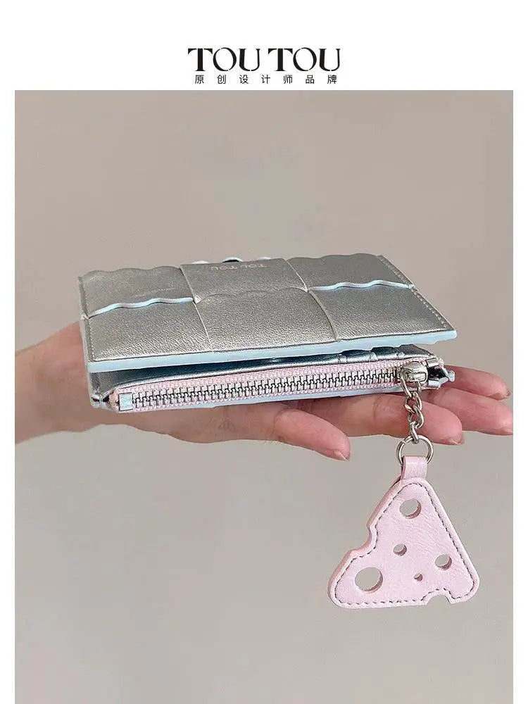 Silver Biscuit Coin Purse Fashionable Womens Wallet