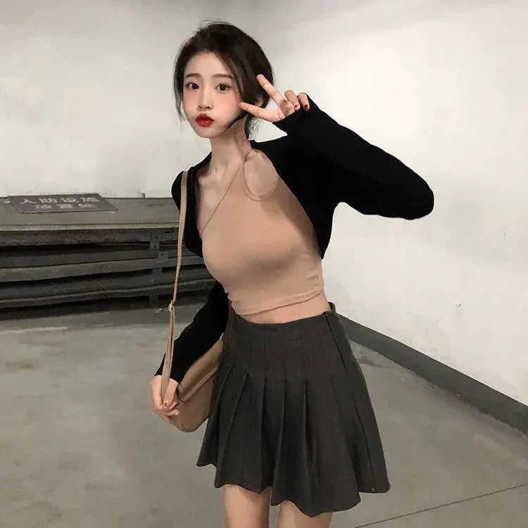 Autumn V-Neck Knitted Cardigan Chic Style For Young Women