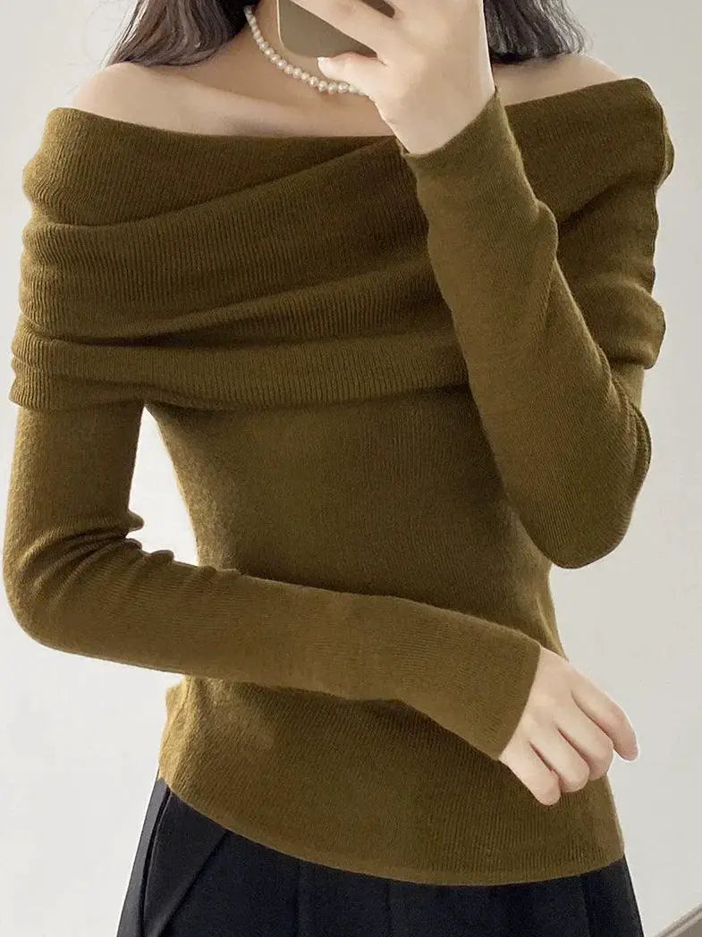 Chic Off Shoulder Sweater Elevate Your Autumn Wardrobe