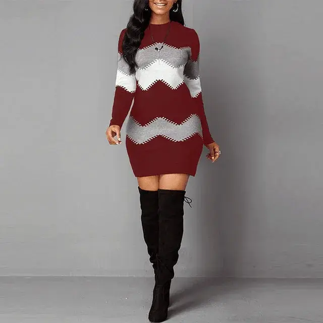 Elegant Christmas Sweater Dress For Festive Holiday Parties