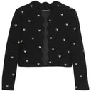 Heart Rhinestone Short Blazer: Celebrity Chic Glamour Look