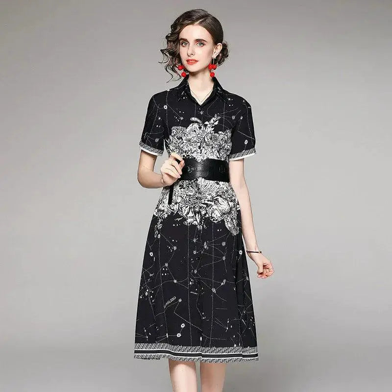 Floral Cardigan Dress Premium Polyester Summer Style Chic
