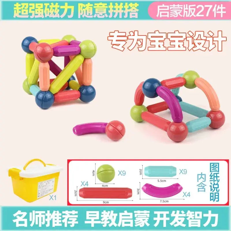 Educational Magnetic Rods Blocks for Kids 12 Months to 8