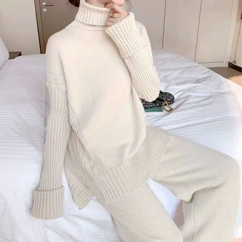 First Line Brand Label Cut Womens Fall Winter Two Piece Set