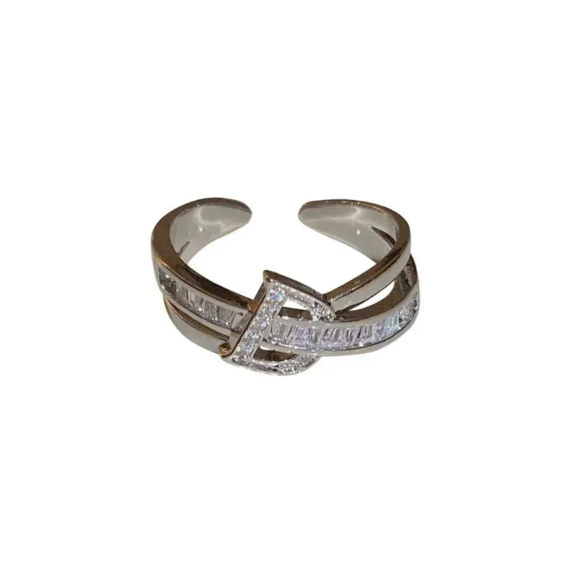 Letter D Open End Zircon Ring For Women 2024 Fashion Jewelry