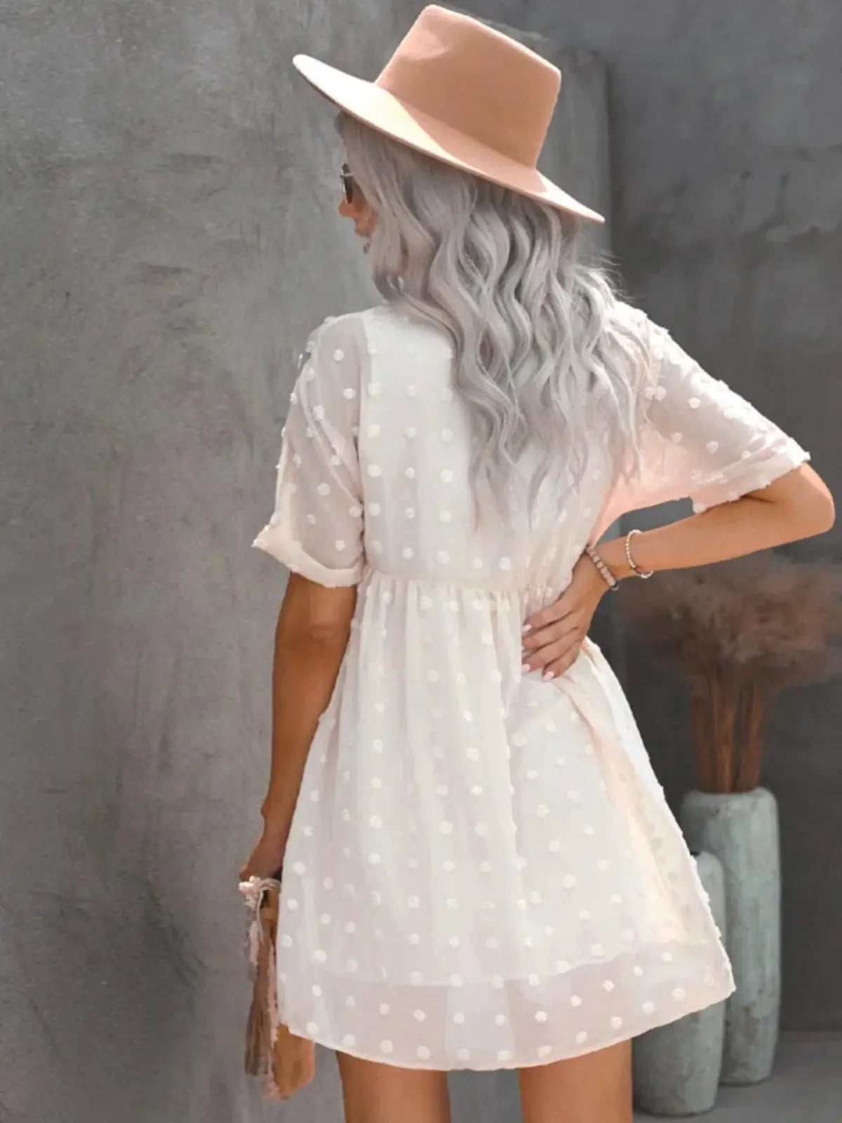 Summer New V Neck Elastic Band Dress For Women Casual Party