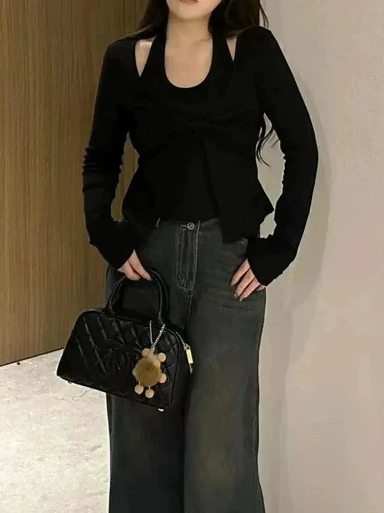 Stylish Halterneck T Shirt Fashionable All Season Top
