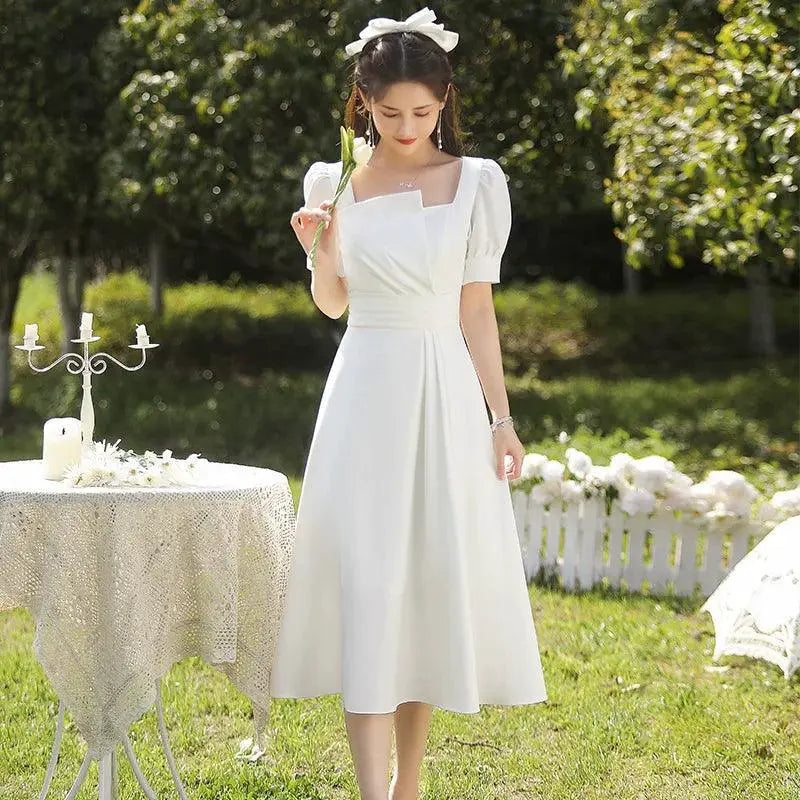 French Elegance Wedding Dress for Stylish Engagement Attire