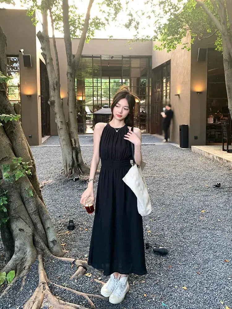 Wu 77 Cold Feeling Suspender Dress Korean Summer Style