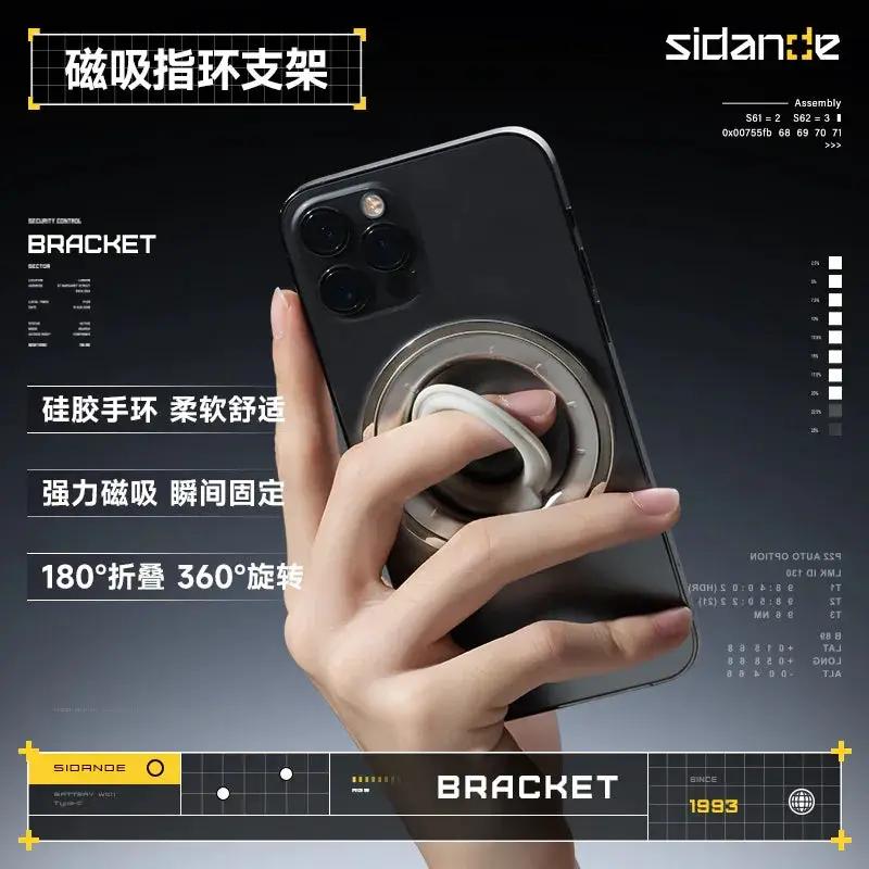 Portable Magnetic Ring Holder For Phone With Rotating Base