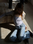 Knit Long Sleeve Blouse Stylish Button Detail Top For Autumn