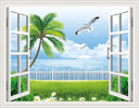 Living Room Window Illusion Wallpaper