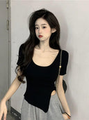 2023 Korean Fashion Clavicle Top Trendy Summer Shirt