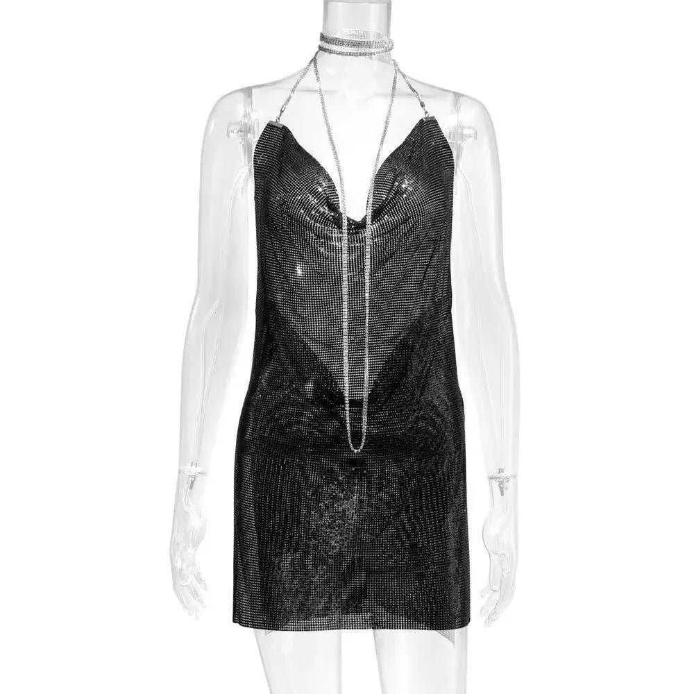 Backless Swing Halter Dress For Sultry Night Out Attire